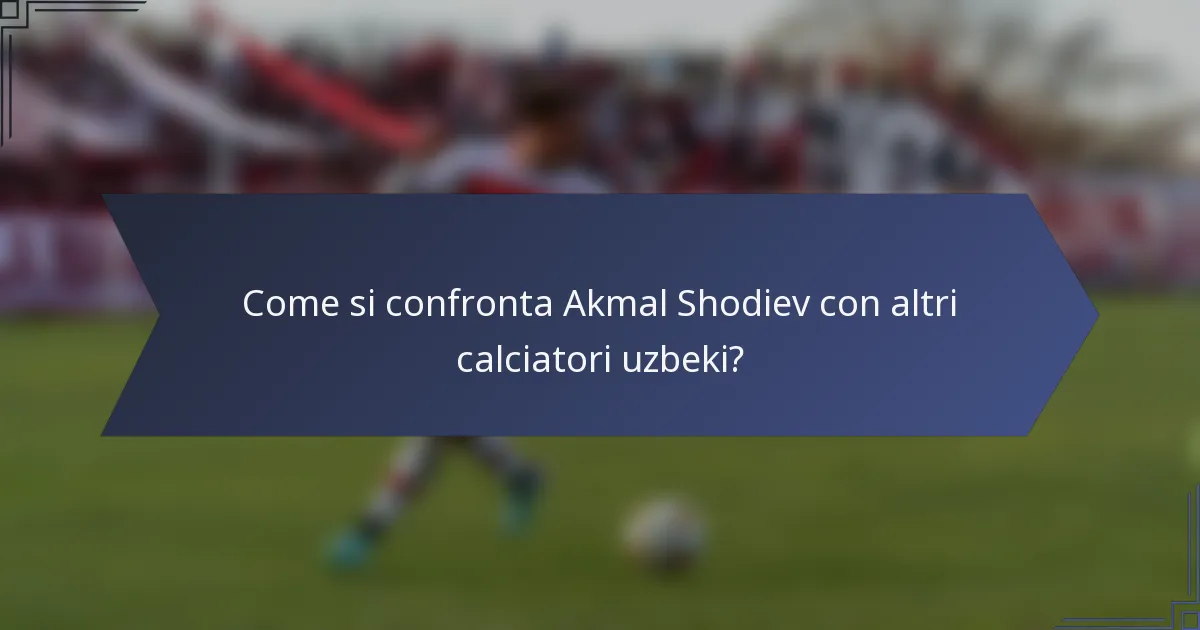 Come si confronta Akmal Shodiev con altri calciatori uzbeki?