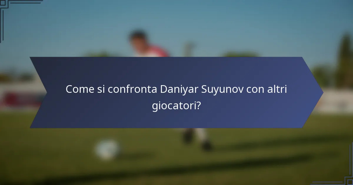 Come si confronta Daniyar Suyunov con altri giocatori?