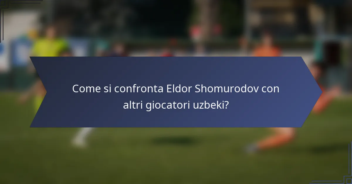 Come si confronta Eldor Shomurodov con altri giocatori uzbeki?