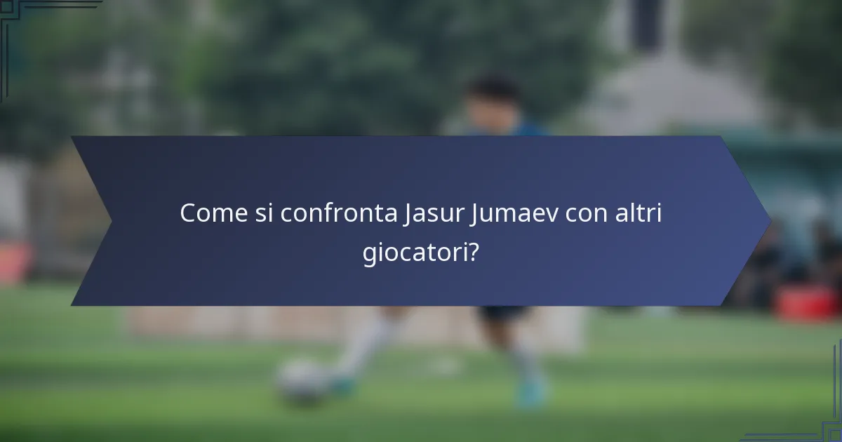 Come si confronta Jasur Jumaev con altri giocatori?