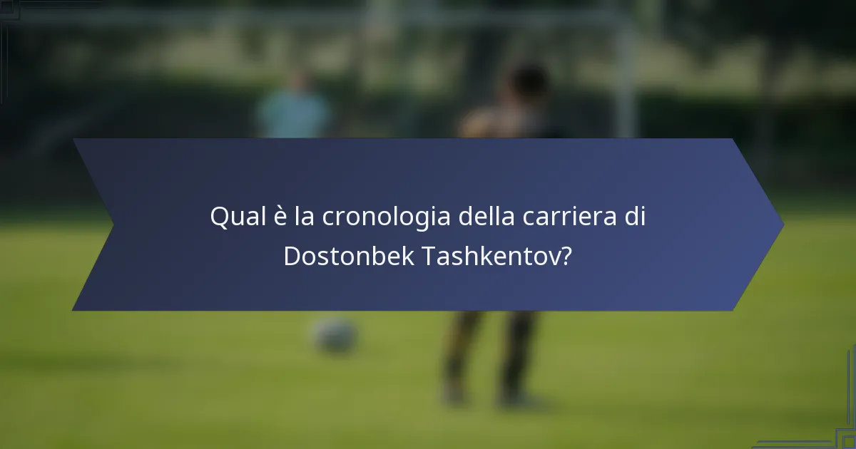 Qual è la cronologia della carriera di Dostonbek Tashkentov?