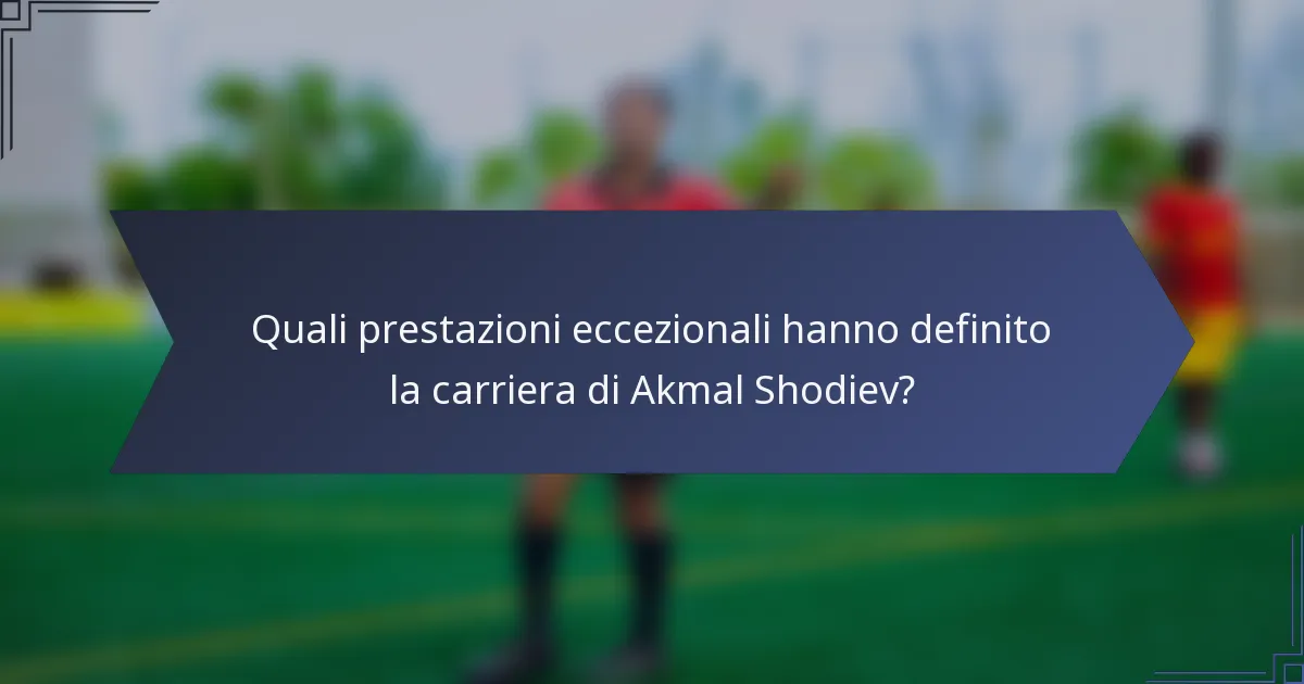 Quali prestazioni eccezionali hanno definito la carriera di Akmal Shodiev?
